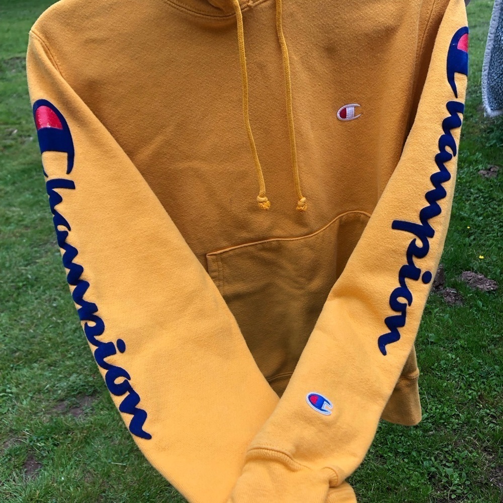 Champion Mustard  Hoodie size small